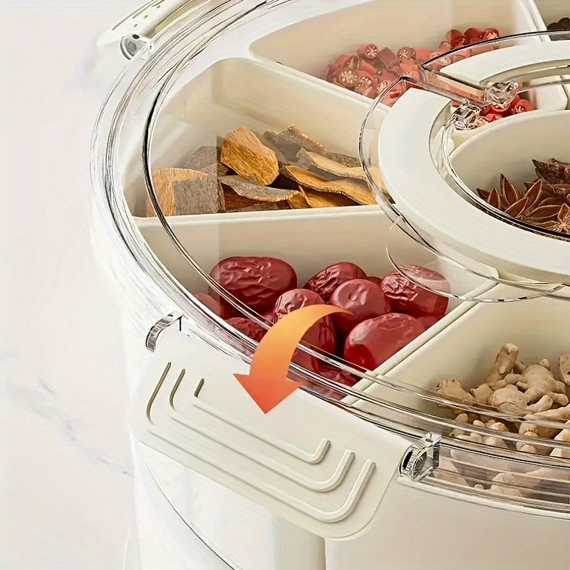 L&B® - Portable Snack Tray with Rotating Compartments