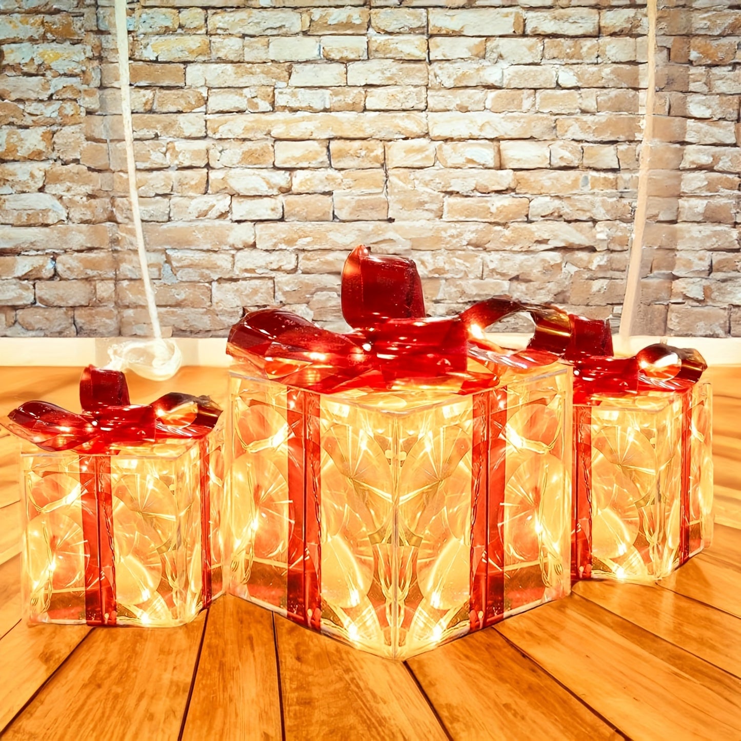 L&B® Verlichte Kerstcadeaudozen