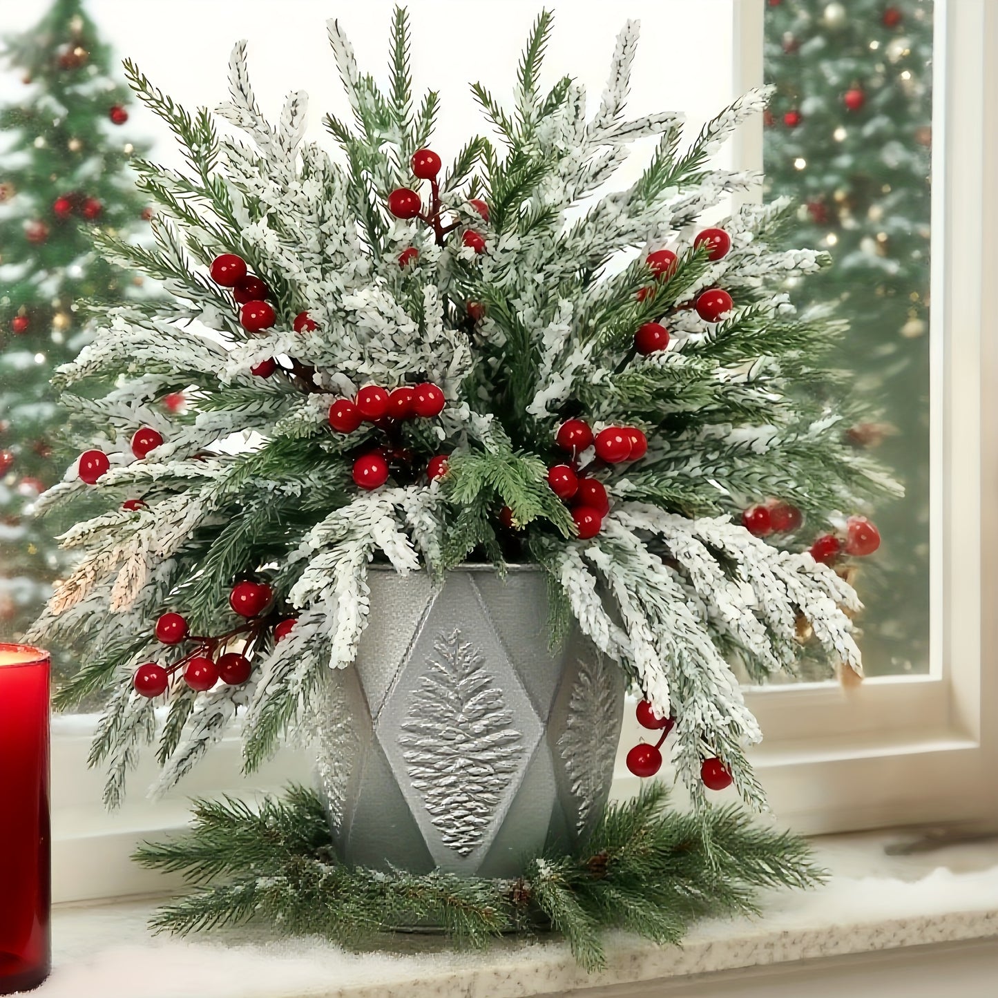 L&B® Schneebedeckte Zweige der Norfolk-Kiefer