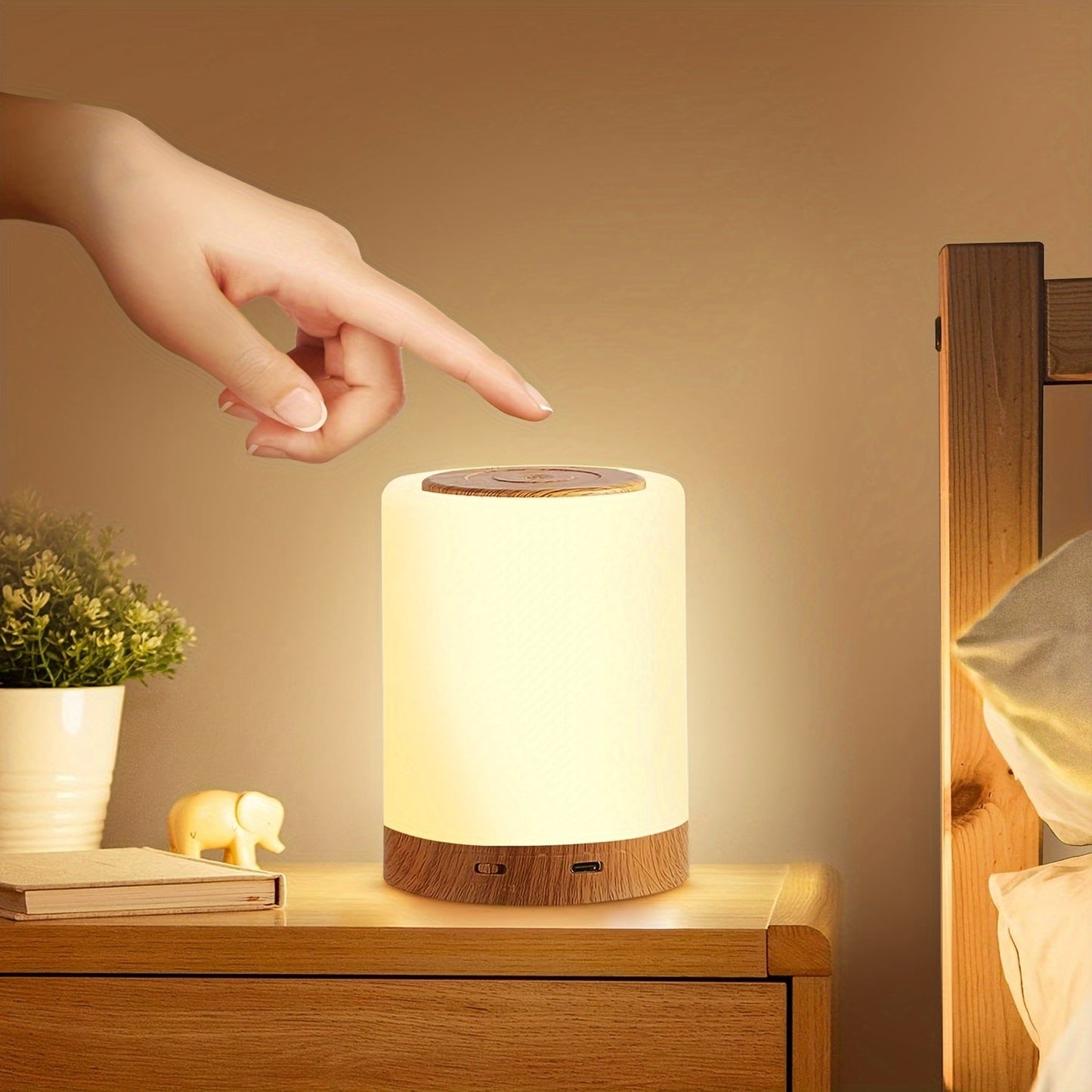 L&B® - RGB Wood Grain Touch Lamp