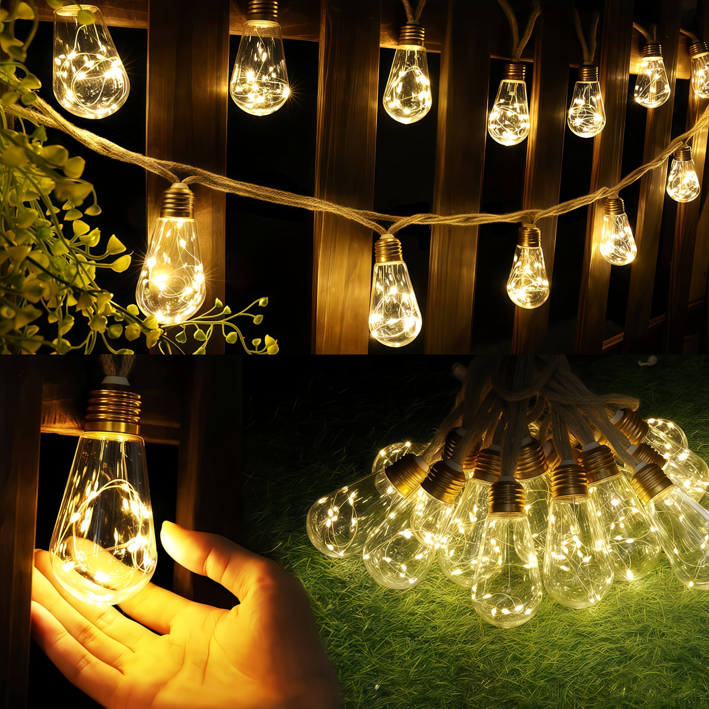 L&B® Solar Fairy Bulb Lights