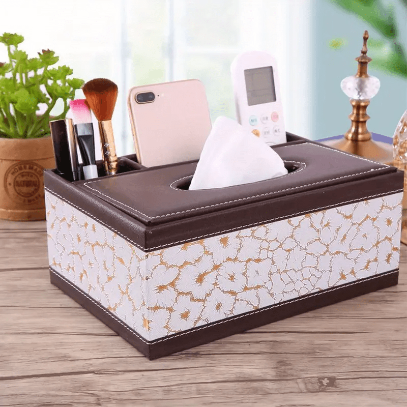 L&B® Faux Leather Tissue & Storage Box