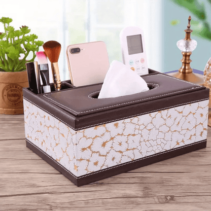 L&B® Faux Leather Tissue & Storage Box