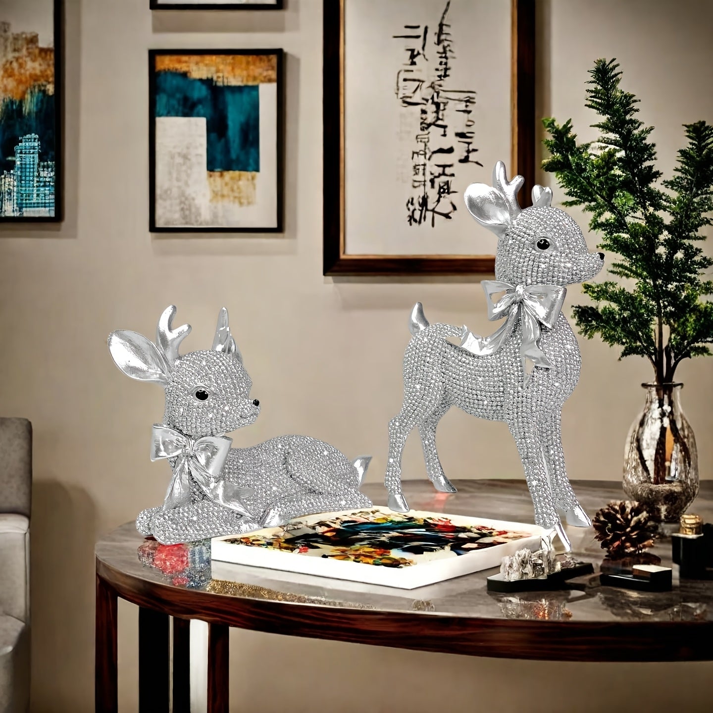 L&B® Crystal Reindeer Duo