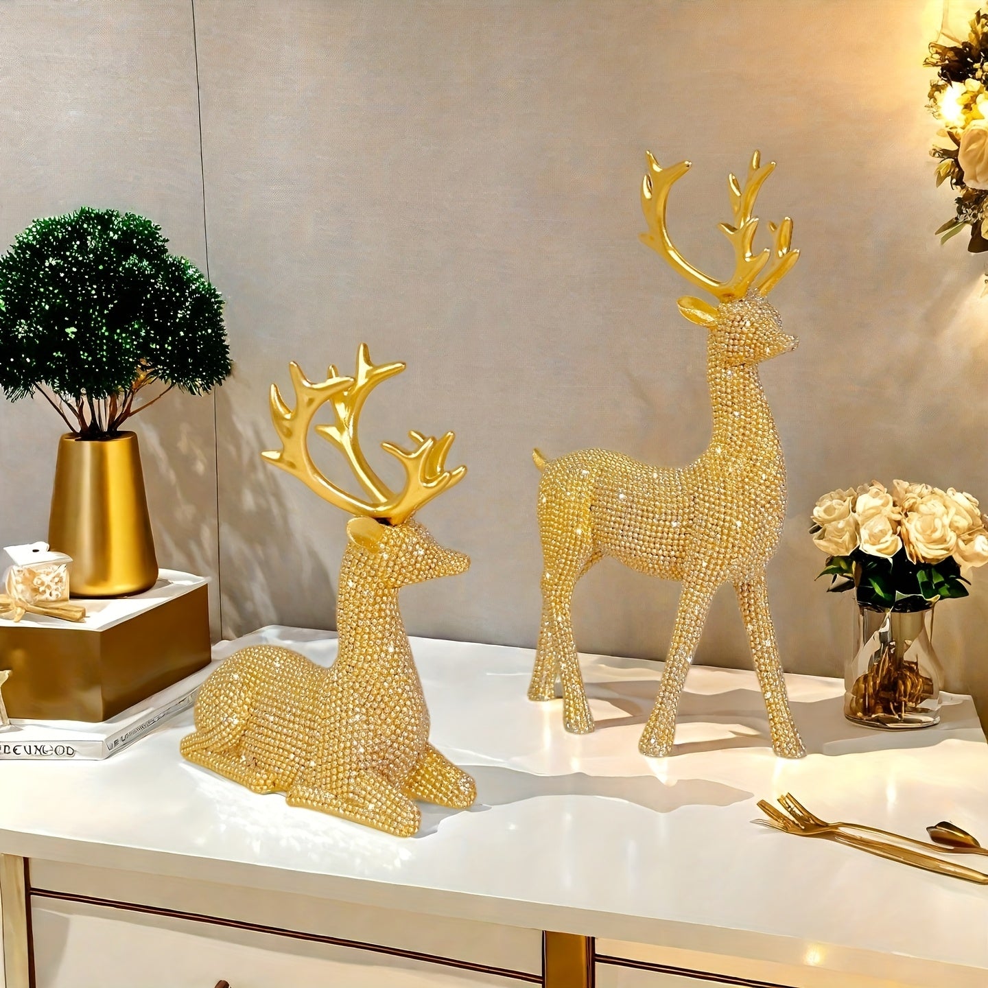 L&B® Golden Reindeer Duo