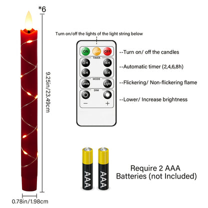 L&B® 6-Piece Flameless Wax-Effect Candle Set