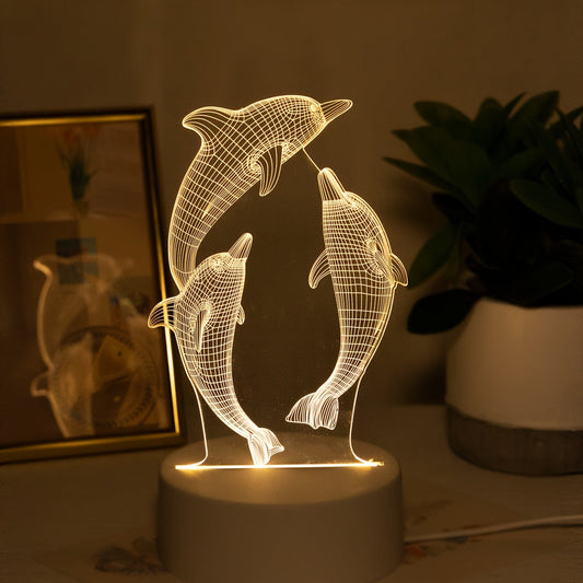 L&B® – 3D Dolphin USB Night Light