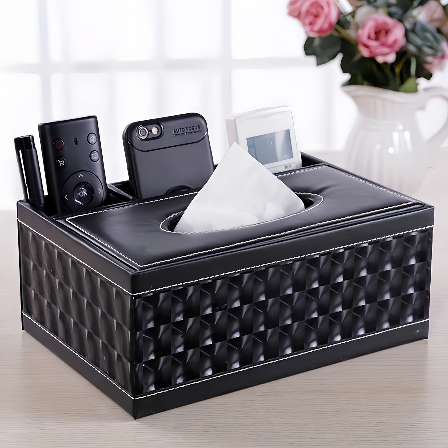 L&B® Faux Leather Tissue & Storage Box