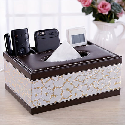 L&B® Faux Leather Tissue & Storage Box