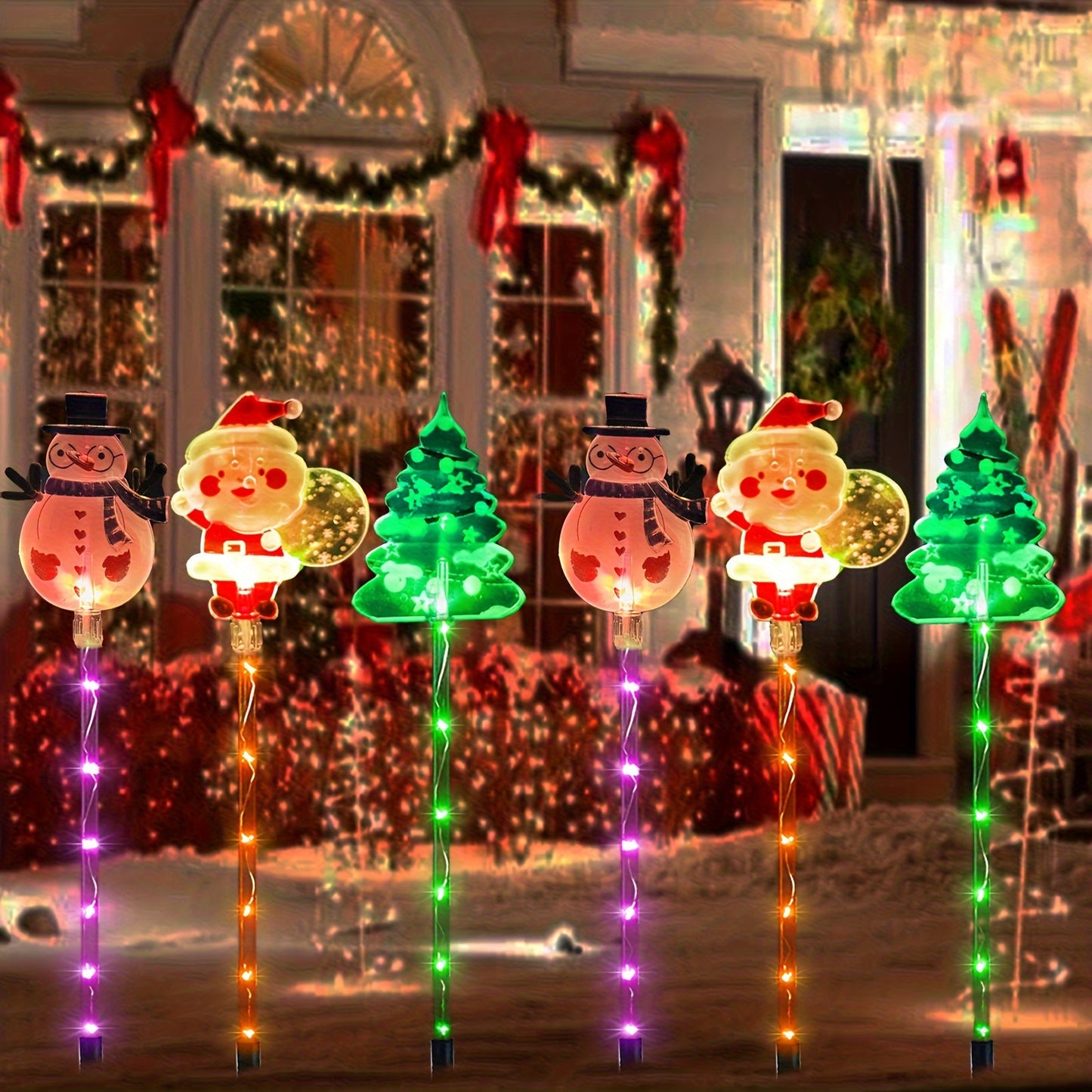 L&B® Solar Christmas Pathway Lights - 6-Piece