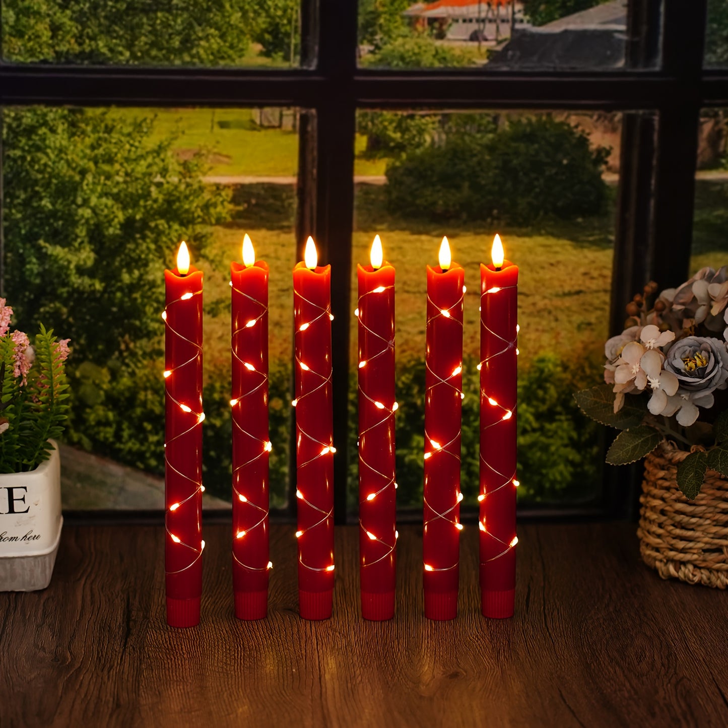 L&B® 6-Piece Flameless Wax-Effect Candle Set