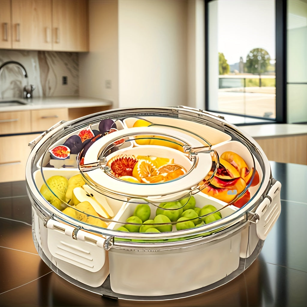 L&B® - Portable Snack Tray with Rotating Compartments