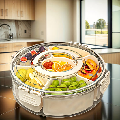 L&B® - Portable Snack Tray with Rotating Compartments