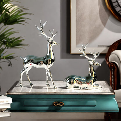 L&B® Silver-Plated Reindeer Duo