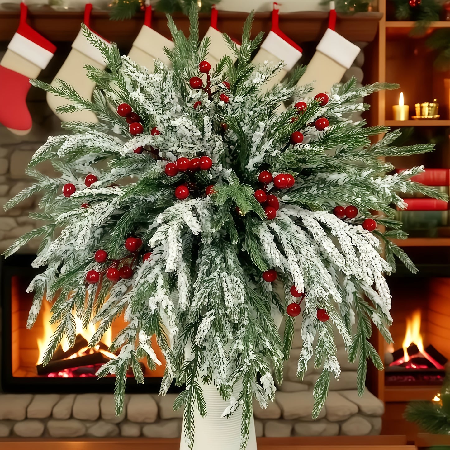 L&B® Snow-Covered Norfolk Pine Branches