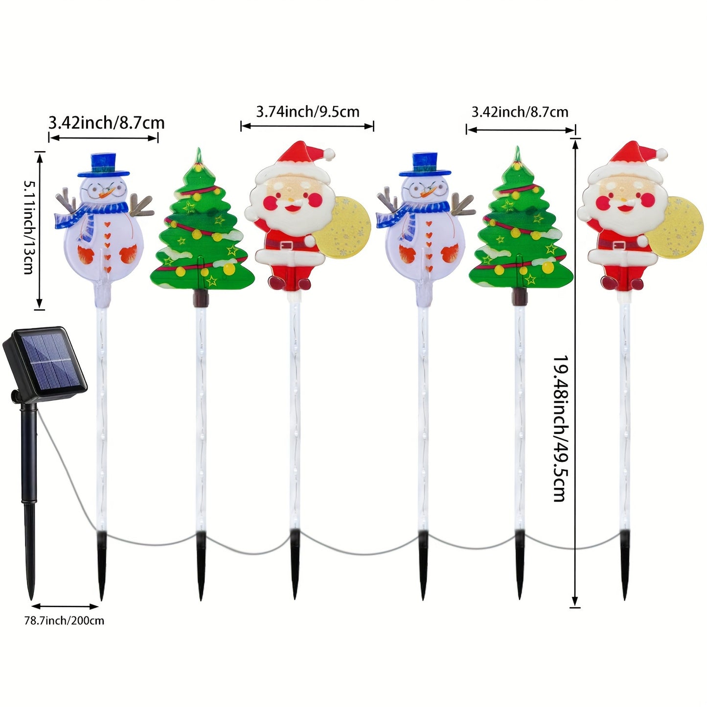 L&B® Solar Christmas Pathway Lights - 6-Piece
