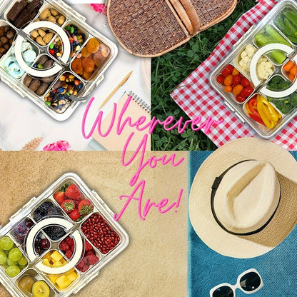 L&B® - 8-Compartment Clear Snack Container