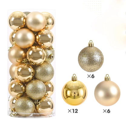 L&B® Elegant Christmas Ornaments - 24 Piece Set