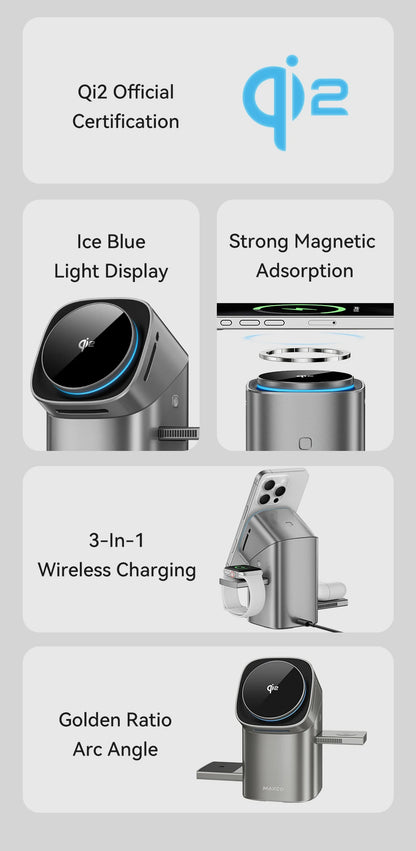L&B® - 3-in-1 Magnetic Wireless Charger