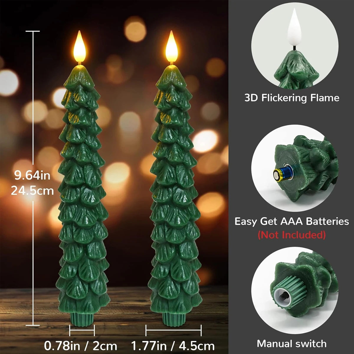 L&B® Luminary LED Paraffin Fir Candle - 3 Piece Set