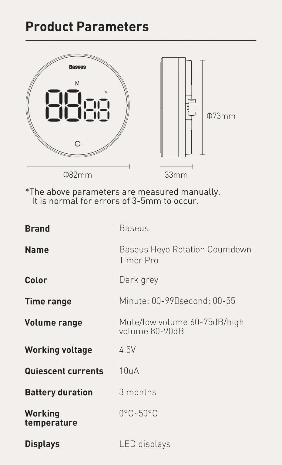 L&B®  - Magnetischer digitaler Küchentimer