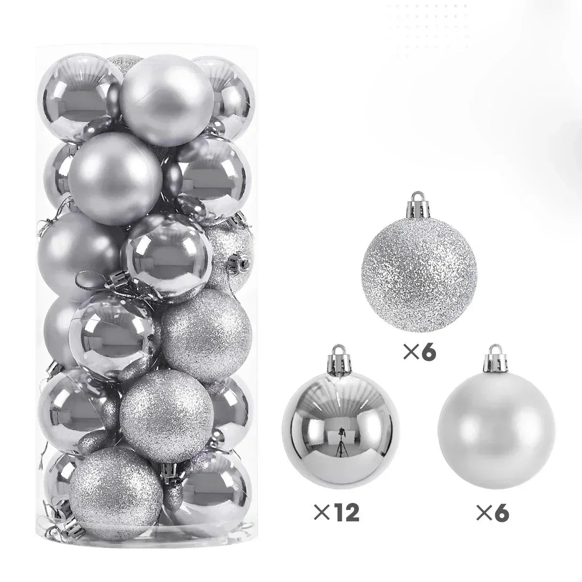 L&B® Elegant Christmas Ornaments - 24 Piece Set
