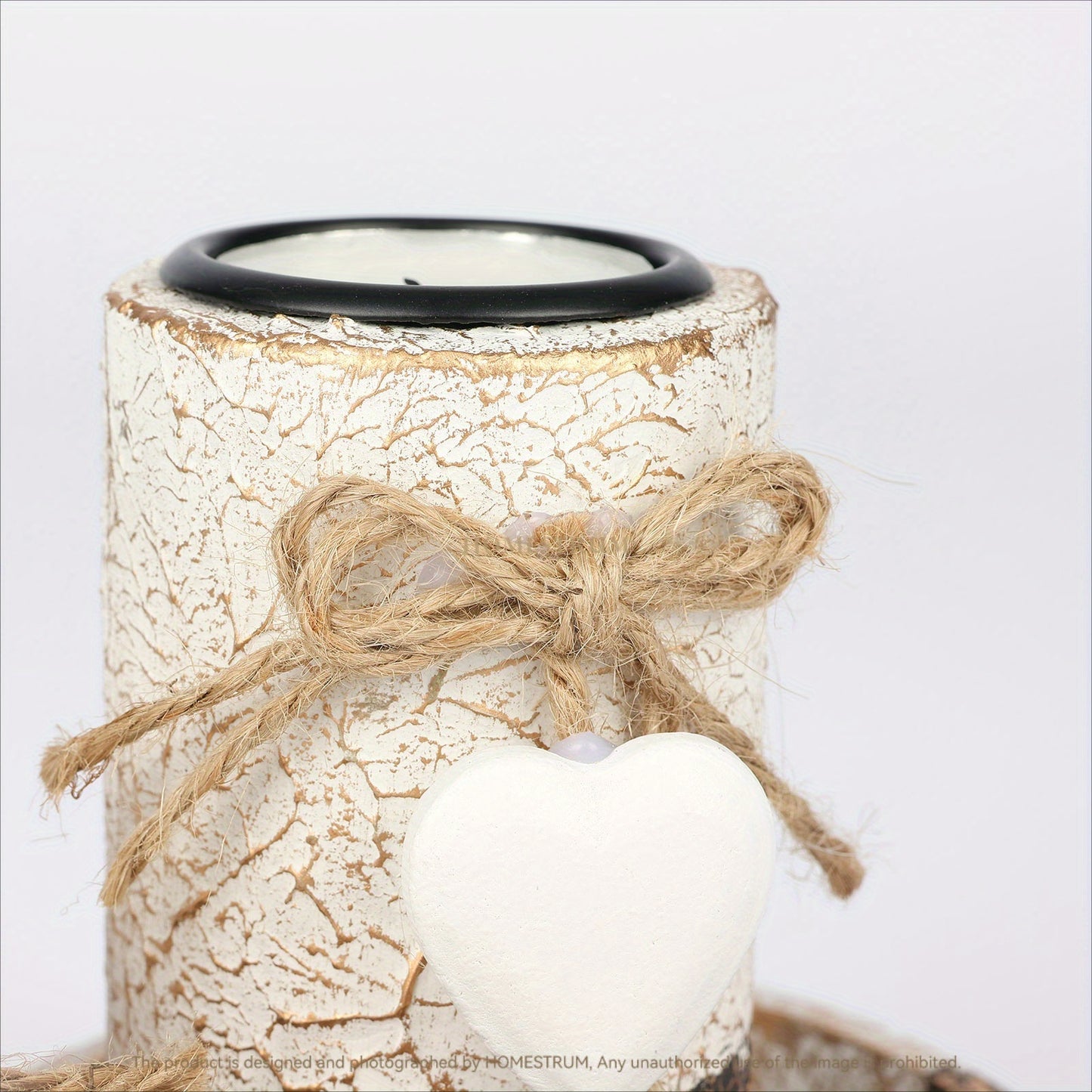 L&B® Rustic White Wooden Candle Set
