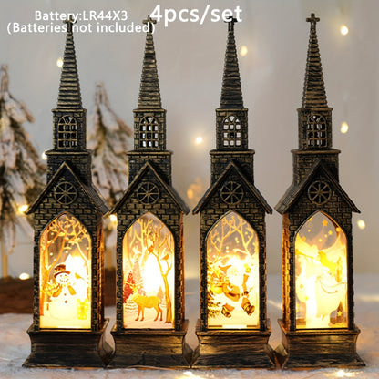 L&B® Gothic Cathedral LED Candle Lanterns - 4 PCS