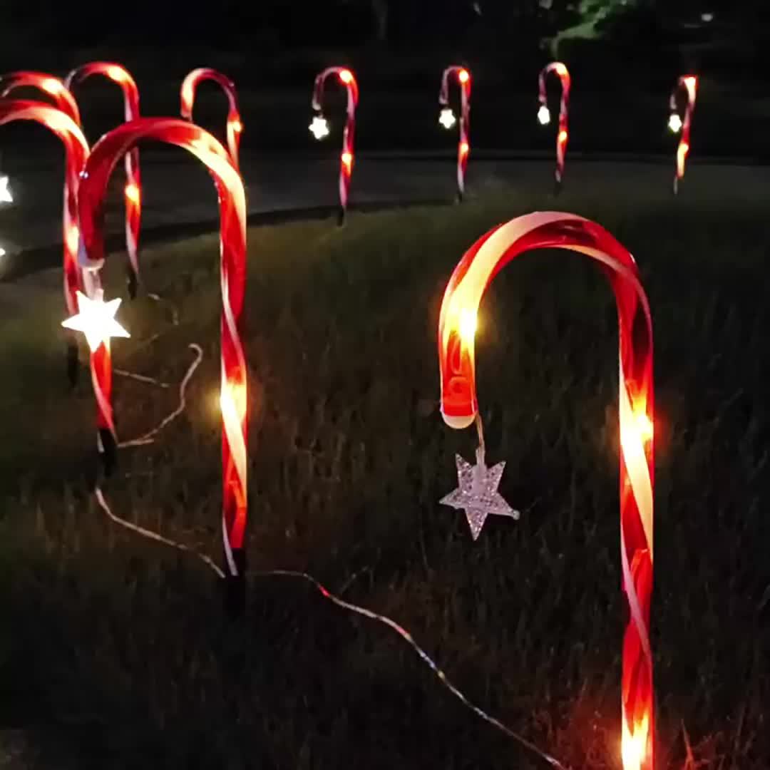 L&B® Solar Candy Cane Lights