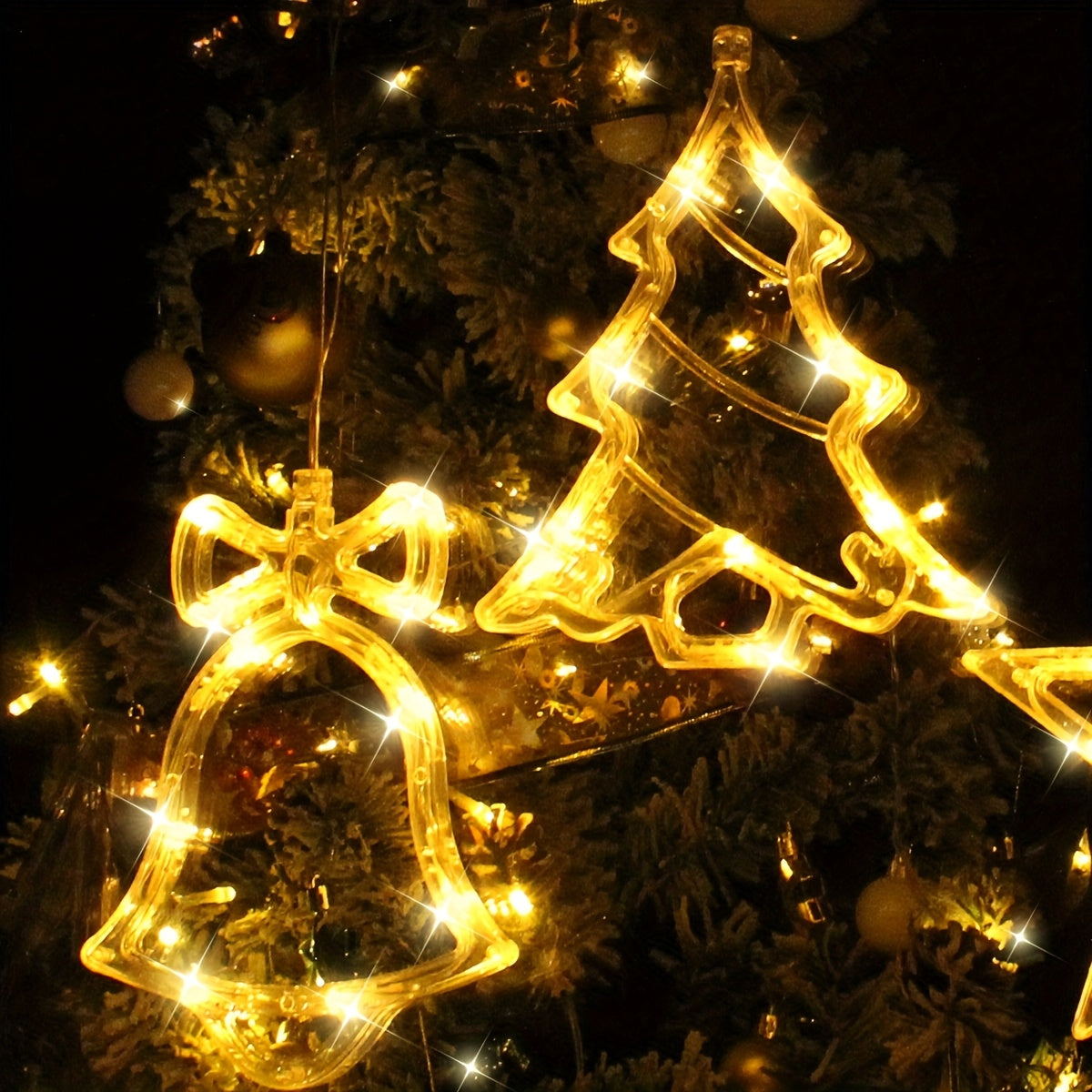 L&B® Radiant Christmas Window Light Set — Bell, Tree & Star (3pcs)