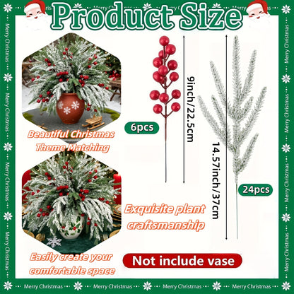 L&B® Snow-Covered Norfolk Pine Branches
