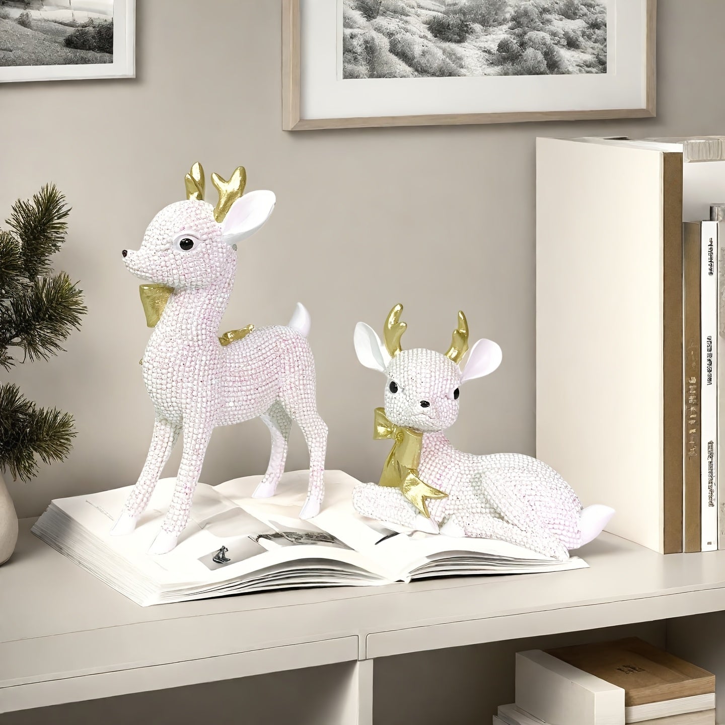 L&B® Crystal Reindeer Duo