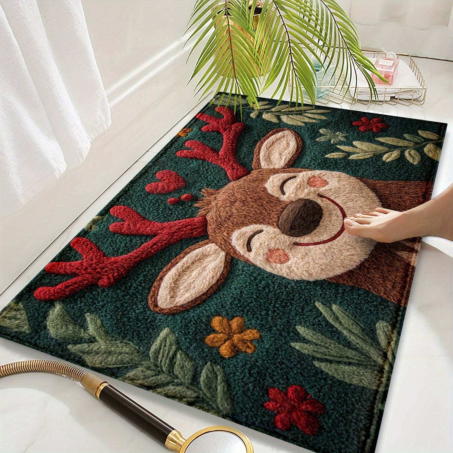 L&B® Cozy Reindeer Holiday Mat