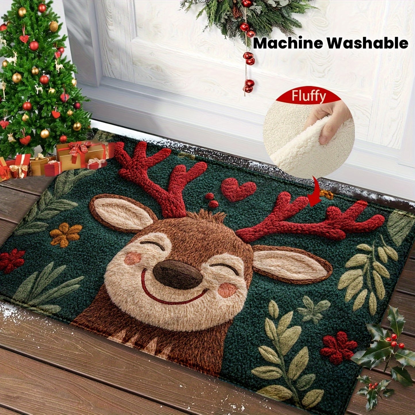 L&B® Cozy Reindeer Holiday Mat