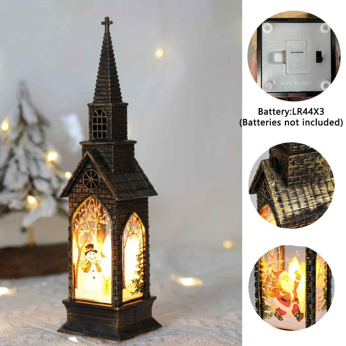 L&B® Gothic Cathedral LED Candle Lanterns - 4 PCS